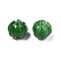 手作りランプワークビーズ  花  ライムグリーン  10~11x11.5~12.5mm  穴：1.2mm&nbsp;LAMP-T016-11G