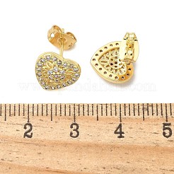 Brass Micro Pave Clear Cubic Zirconia Stud Earrings&nbsp;EJEW-P303-02A-G