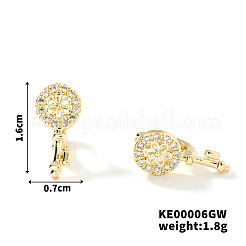Chic Vintage Geometric Flower Brass Hoop Earrings&nbsp;AZ5781-2