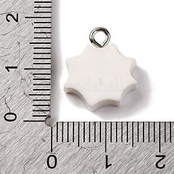 ハロウィーンのテーマの不透明樹脂ペンダント  プラチナメッキ鉄ループ付き  クモ  15x14x4.5mm  穴：2mm&nbsp;RESI-D075-01K