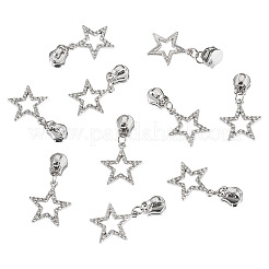 合金製ジッパープーラー20個  スター  プラチナ  38mm&nbsp;HJEW-TAC0161