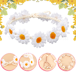 2Pcs 2 Styles Cloth Flower Hippie Headband Floral Crown&nbsp;OHAR-CP0001-18A