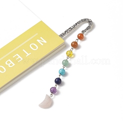 Random Stone Moon Pendant Bookmarks&nbsp;AJEW-JK00205