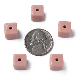 不透明なアクリルビーズ  キューブ  淡いバイオレットレッド  10.5x9.5x9.5mm  穴：2mm  約490個/500g&nbsp;MACR-S373-148-A14