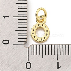 Initial Letter Brass with Cubic Zirconia Charms&nbsp;KK-Q814-26O-G