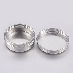 丸いアルミ缶  アルミジャー  化粧品の貯蔵容器  ろうそく  キャンディー  ねじ蓋付き  プラチナ  4.8x1.7cm  容量：25ml（0.84液量オンス）&nbsp;CON-L007-07