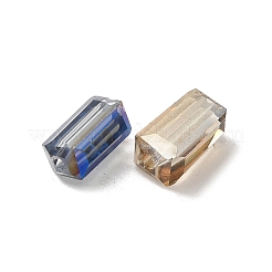 電気メッキガラスビーズ  多面カット  直方体の  ミックスカラー  8x4x4mm  穴：1mm&nbsp;EGLA-J023-8x4mm-M