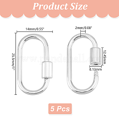 5Pcs Brass Screw Carabiner Lock Charms&nbsp;KK-UN0002-06
