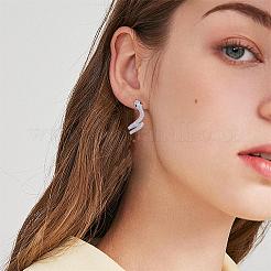 Clear Cubic Zirconia Snake Stud Earrings&nbsp;JE1077A