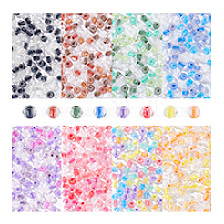 8袋 8色 菱形透明ガラスビーズ  多面カット  ミックスカラー  4.5x3.5mm  穴：1.4mm  100個/袋  1袋/色&nbsp;GLAA-PH0004-16
