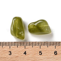 透明樹脂ビーズ  ナゲット  ダークオリーブグリーン  14.5x12x8.5mm  穴：1.8mm&nbsp;RESI-A035-05
