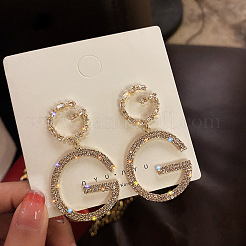 Alloy with Crystal Rhinestone Stud Dangle Earrings&nbsp;FS-WGCB81C-01