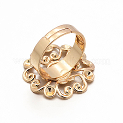 Adjustable Brass Filigree Ring Setting Components&nbsp;KK-L054-03