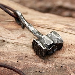 Alloy Viking Hammer Pendant Imitation Leather Cord Necklaces for Men&nbsp;FS-WGE3E04-01