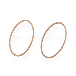 ニッケルフリーの真鍮製の連結リング  オーバル  アンティークブロンズ  16x30x1mm&nbsp;X-EC020-NFAB