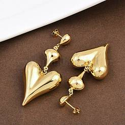 304 Stainless Steel Dangle Stud Earrings&nbsp;EJEW-P325-04D-G