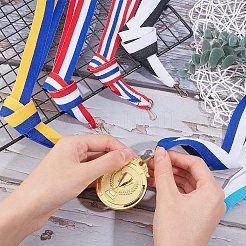 ポリエステルリボンメダルストラップ36色6個  鉄のクラスプ付  ミックスカラー  445x21x0.5mm  6個/カラー&nbsp;AJEW-GA0003-60