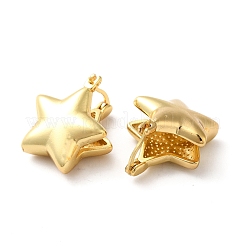 Brass Star Hoop Earrings for Women&nbsp;EJEW-Q024-07G
