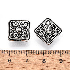 合金ボタン  フラットラウンド  1穴  アンティークシルバー  13.5x13.5mm  穴：2mm&nbsp;FIND-WH0519-70Q