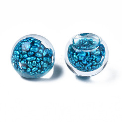 半透明のアクリルカボション  石  ラウンド  ディープスカイブルー  18x15.5~16mm&nbsp;TACR-N006-29A