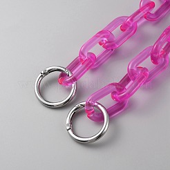 アクリルアズキチェーンバッグハンドル  合金スプリングゲートリング付き  フクシア  61cm&nbsp;FIND-WH0111-325B