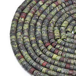 天然ドラゴンの血碧玉ビーズ連売り  艶消し  ディスクビーズ  ヒシビーズ  4~4.5x2~2.5mm  穴：1mm  約155~157個/連  15.24インチ（38.7cm）&nbsp;G-P575-B21-4x2mm
