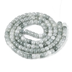 焼き絵の具、ひび割れガラスビーズ、糸  バレル  ライトグレー  8~9x6~6.5mm  穴：1~1.2mm  約125~128個/連  30.91~31.50インチ（78.5~80cm）&nbsp;DGLA-N019-02A-08