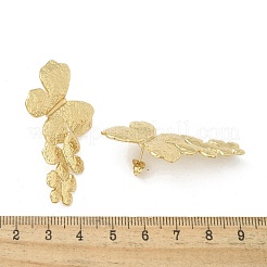 イオンプレーティング（IP）304ステンレススチール製スタッドピアス（女性用）  蝶  ゴールドカラー  47x28mm&nbsp;EJEW-A119-17G