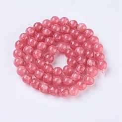 天然石ビーズ連売り  ラウンド  レッド  6mm  穴：1.2mm  約60~64個/連  15インチ〜15.2インチ（38~38.5cm）&nbsp;G-O183-03A-01