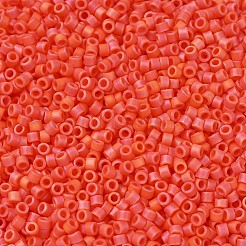 MIYUKIデリカビーズ小  シリンダー  日本製シードビーズ  15/0  （dbs0872)マットな不透明なオレンジ色のab  1.1x1.3mm  穴：0.7mm  約35000個/袋  100 G /袋&nbsp;SEED-J020-DBS0872