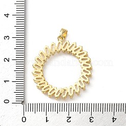 真鍮製マイクロパヴェキュービックジルコニアペンダント  リング  ゴールドカラー  透明  28.5x26.5x3mm  穴：4.5x2.5mm&nbsp;LS-KK-P320-02G-02