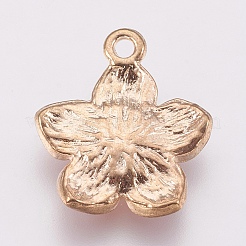 亜鉛合金エナメルペンダント  花  ゴールドカラー  ホワイト  16.5x14.5x2.5~3mm  穴：1.5mm&nbsp;LS-PALLOY-I124-10G-B