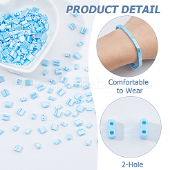 300Pcs 2 Styles 2-Hole Opaque Colours Glass Seed Beads&nbsp;SEED-HS0001-06C