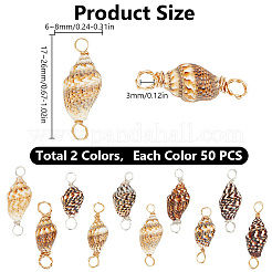 100Pcs 2 Colors Natural Shell Connector Charms&nbsp;PALLOY-AB00235