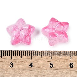 透明スプレーペイントガラスビーズ  ちょう結びに主演  淡いバイオレットレッド  14x15x7mm  穴：1.2mm&nbsp;X1-GLAA-H035-02C