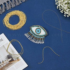 50g フレンチワイヤー ギンプワイヤー  柔軟な銅線  刺繍やジュエリー作りに使えるメタリック糸  ゴールド  18ゲージ（1mm）&nbsp;TWIR-OC0001-01