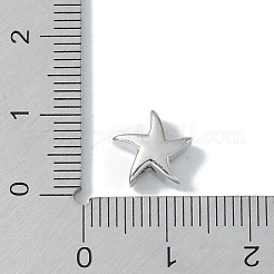 ラックメッキ真鍮製ビーズ  長持ちメッキ  鉛フリー＆カドミウムフリー  ヒトデ  プラチナ  9.5x9.5x5mm  穴：2mm&nbsp;KK-A220-16P