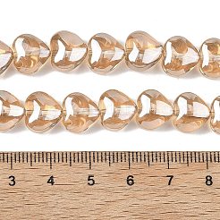 電気メッキガラスビーズ連  ハート  ミックスカラー  9.5x10.5x6mm  穴：0.7mm  約42個/連  15.87''（40.3センチメートル）&nbsp;EGLA-A045-01