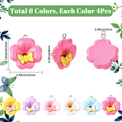 24Pcs 6 Colors Opaque Resin Pendants&nbsp;RESI-SC0006-47