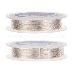 3連売り銅クラフトワイヤー  長持ちメッキ  ツイストラウンド  銀  0.3mm  約80m /ロール&nbsp;CWIR-BC0008-0.3mm-S