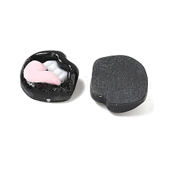 面白い不透明樹脂カボション  リップ  ブラック  16.5x18.5x8.5mm&nbsp;CRES-D312-01C