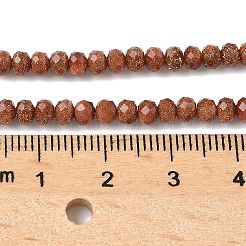 Synthetic Goldstone Beads Strands&nbsp;G-R013-B01-4x3mm