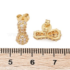 Brass Micro Pave Cubic Zirconia Stud Earrings&nbsp;EJEW-Z091-04G-I