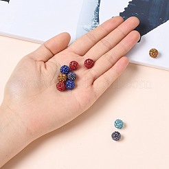 クリスタルラインストーンは、ディスコボールビーズを切り開く混色ポリマークレイグレード  ラウンド  pp14（2~2.1mm）  10mm  穴：1.2~1.7mm&nbsp;X-RB-H258-10MM-M