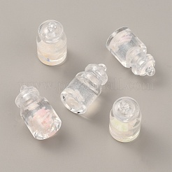 蓄光プラスチックペンダント  内部にポリマークレイ  ボトルチャーム  透明  28.5x14.5mm  穴：1.8mm&nbsp;KY-WH0048-14C