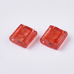 2-Hole Baking Paint Transparent Glass Seed Beads&nbsp;SEED-S023-32C-09