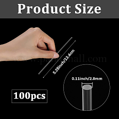 アクリル棒100本  DIY クラフトロッド  コラム  透明  134x2.8mm&nbsp;AJEW-SP0002-57B