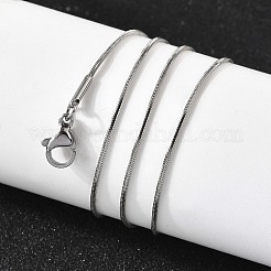 0.9mm 304 ステンレススチール スネークチェーンネックレス 女性用 男性用  ステンレス鋼色  17.72インチ（45cm）&nbsp;LS-STAS-V011-04A-P