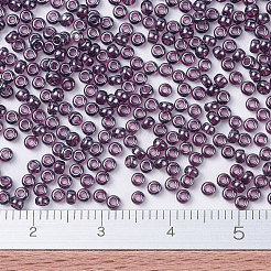 MIYUKIラウンドロカイユビーズ  日本製シードビーズ  11/0  （rr170)透明ダークスモーキーアメジスト光沢  2x1.3mm  穴：0.8mm  約5500個/50g&nbsp;SEED-X0054-RR0170