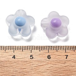 つや消し透明なアクリルビーズ  二層ビーズ  花  ミックスカラー  16x17x9.5mm  穴：3mm  約406個/500g&nbsp;OACR-A032-12B